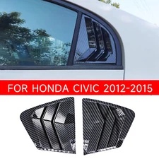 2Pcs For Honda Civic 2012-2015 Car Side Quarter Glass Vent Louver Shutter Cover