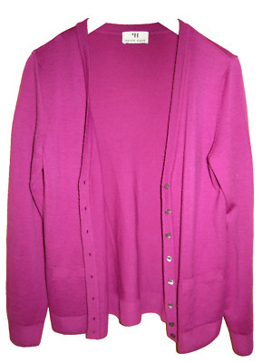  PETER HAHN Strickjacke magenta feinste Wolle Gr.38 ungetragen 