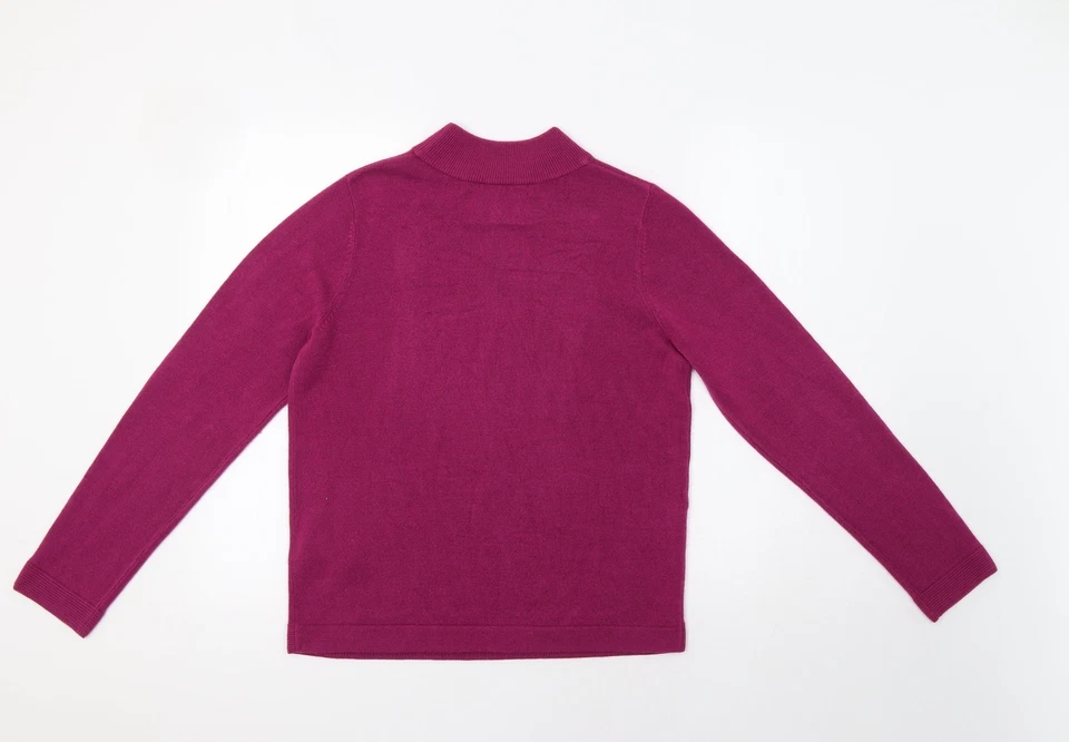 Maine New England Womens Purple Mock Neck Acrylic Blend Jumper Size 12 - Image 2 of 4