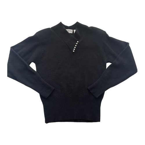 YarnWorks Vintage Sweater Size M Black Chico Lamb/Angora Bohemian Soft Classic - Picture 3 of 8