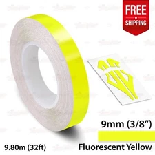FLUORESCENT YELLOW 3/8" 9mm Roll PIN STRIPE PinStriping TAPE Decal Vinyl Sticker