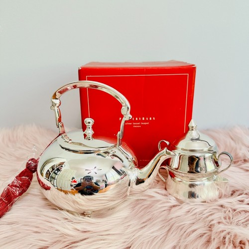 POTTERY BARN SILVER PLATED TEAPOT AND SUGAR AND CREAM BOWL GIFT SET eBay