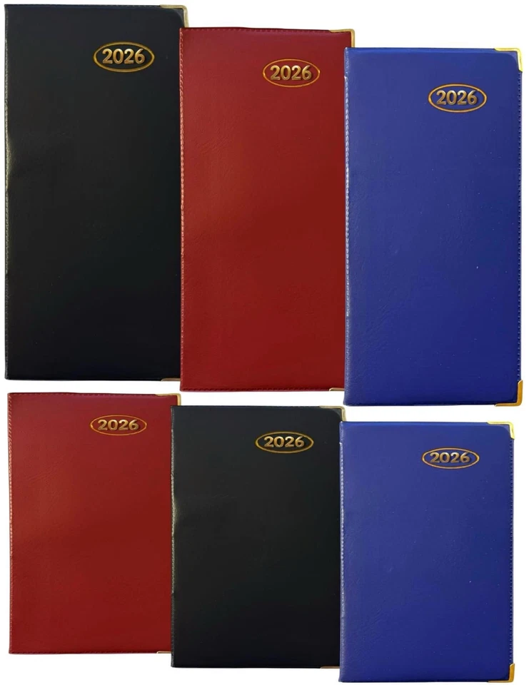 2026 DIARY POCKET / SLIM SLIMLINE WEEK TO VIEW METAL EDGE SOF PVC COVER DIARY - Image 3 of 4