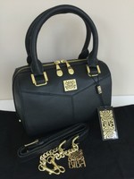 Biba Black Leather Small Bowling Bag With Cross Body Strap Retail £135 Biba Black Leather Small Bowling Bag With Cross Body Strap Retail £135