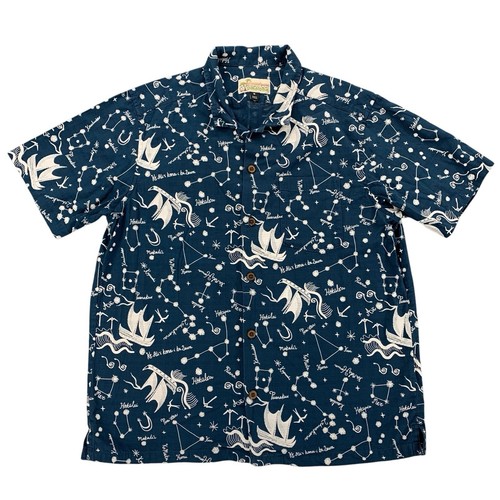 Patagonia Mens Pataloha Hawaiian Shirt Size M Indigo Blue 52566 HETL
