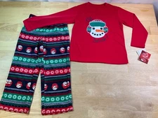 New Boy’s Winter PJ Set says Oh Snow! with Snowman Faces & Snowflakes*