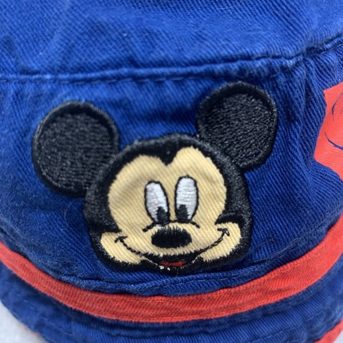Disney Mickey Mouse Embroidered Bucket Hat Infant/toddler OSFM Blue Red Summer - Picture 9 of 13