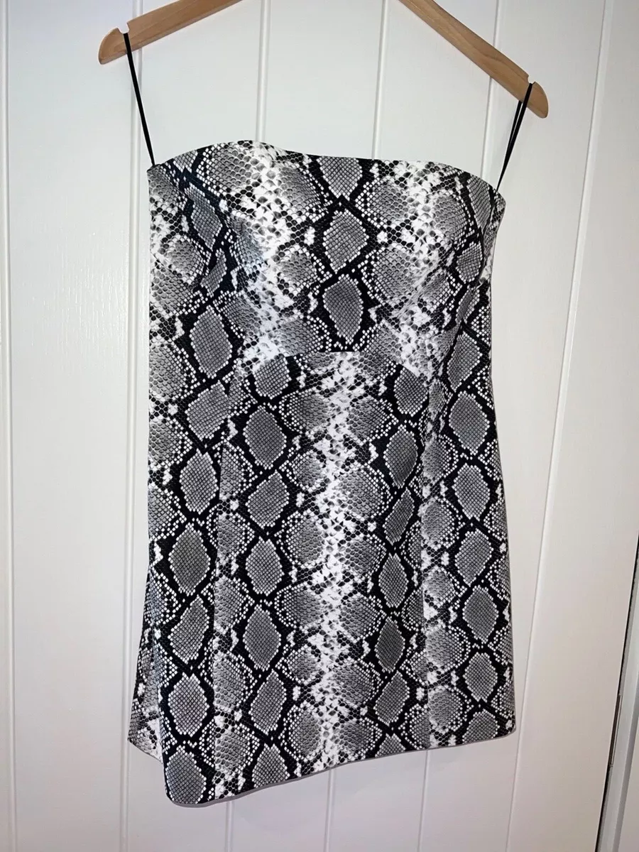 Topshop snake print bandeau best sale dress