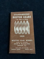 1920 Boston Gear Works Standardized Gear Catalog