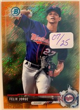 2017 Bowman Chrome Mini Prospects Orange Refractor Felix Jorge #166 /25