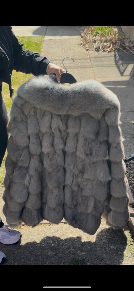 Abrigo de piel de zorro azul de diseñador para hombre 6 XL Foto 3 de 4