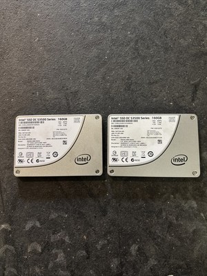 2qty Intel SSD DC S3500 Series 160GB 2.5'' SATA SSD Hard Drive SSDSC2BB160G4 Used