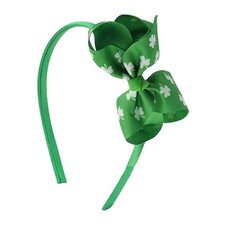 St Patrick's Day Green Bowknot Headbands Shamrock Clover Hair Hoops Luck