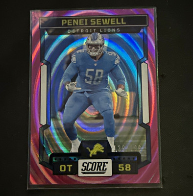 Panini 2023 Score Electric Penei Sewell Detroit Lions Serial Numbered /99 #84