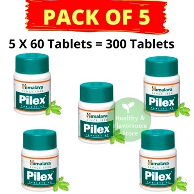 Himalaya Pilex Tablets Pack of 5 x 60 tabs Each for Piles Fissure Free Ship 2028