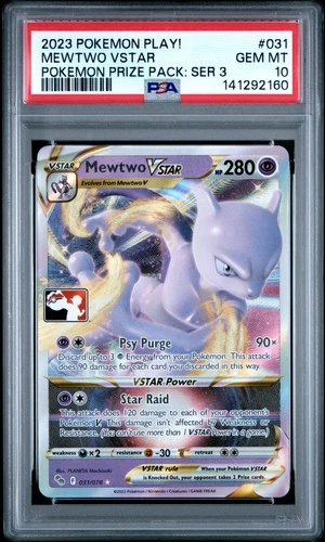 2023 Pokemon Play! Pokemon Prize Pack: Series 3 #031 Mewtwo Vstar PSA 10