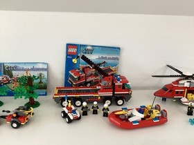 LEGO CITY SETS FIREFIGHTERS 7213 TRUCK FIREBOAT 4209 PLANE 7206 HELICOPTER LOT