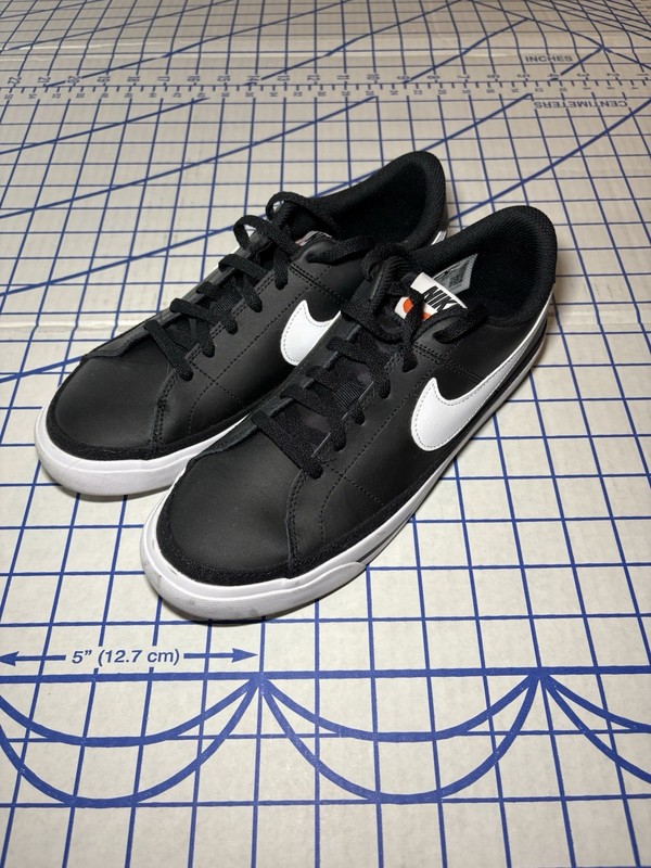Nike Mens Court Legacy DH3162-001 Black White Leather Sneaker Shoes Size 6.5Y