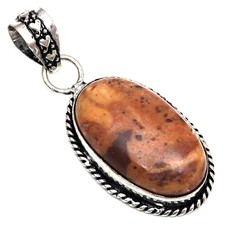 Pendant Designer Jasper Gemstone Gift For Her Silver Jewelry 1.75