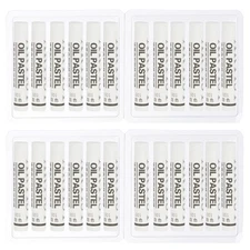 24 Pcs White Oil Pastels Soft Oil Crayons Creamy Pastels Stick Art