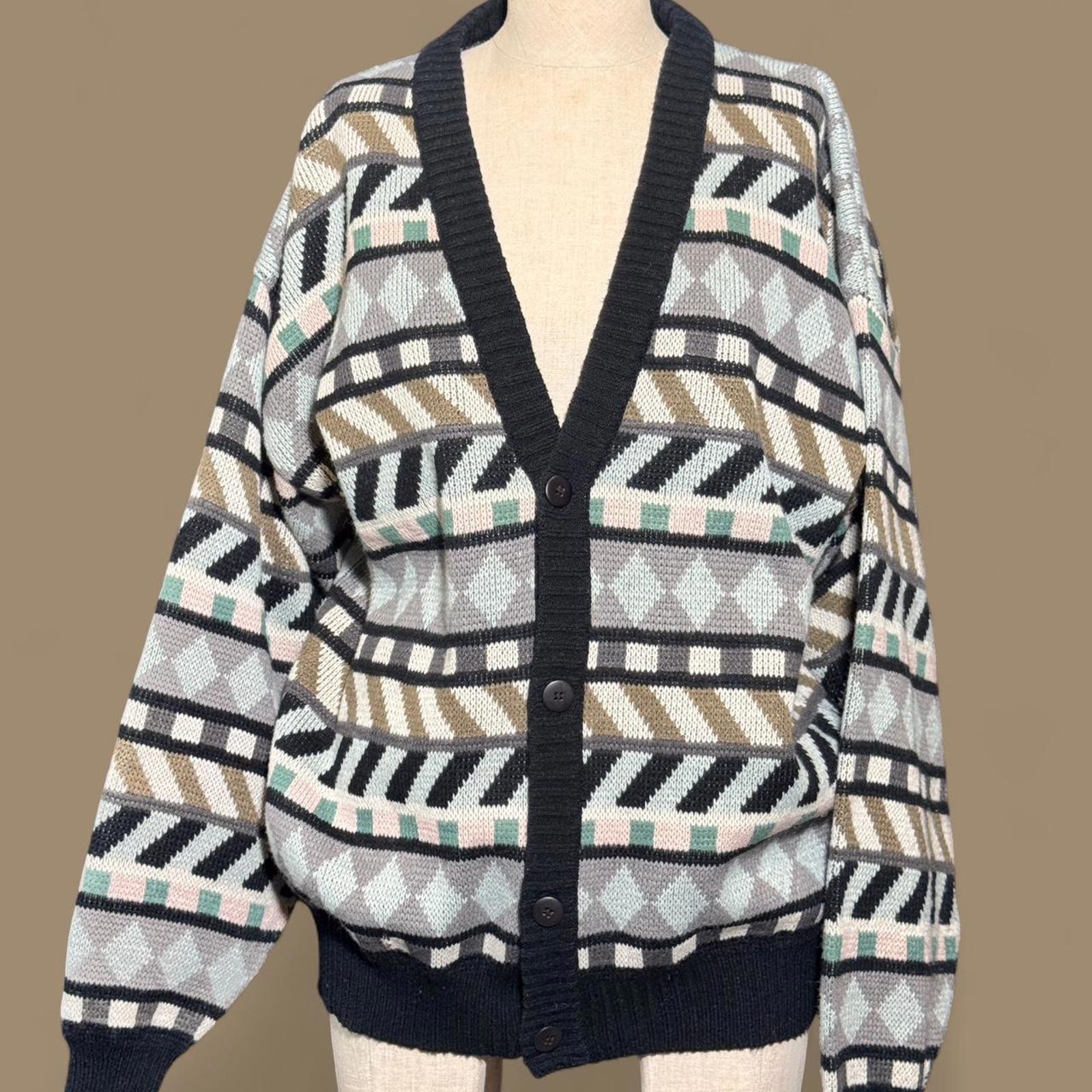 Vintage Multi-pattern Cardigan - image 1