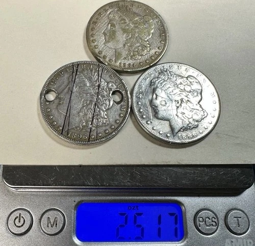 1884-S 1886 1896 Morgan Silver Dollars Lot 2.25 Oz 999 Fine = 2.5 90% Total 🤯