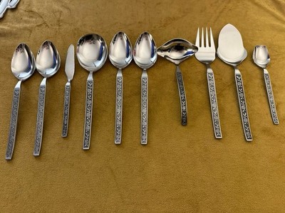 Eldan ELD11 Stainless Japan Mexicaly Mexicali Rose Silverware Serving Set 10pc