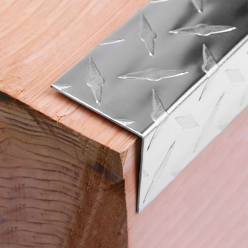 10 peças 2"X 2"X48" placa de diamante de alumínio antiderrapante nariz de escada, peitoril da janela... - Imagem 4 de 4