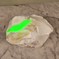 UV 12.5 lb Sandusky Ohio Glowing Slag Glass Cullet Opal Milk Chartreuse Glow