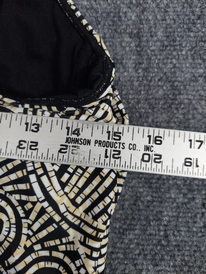 Christina Tankini Top Womens 12 D Black Beige Underwire Built in Bra Adj Strap - Image 3 of 4