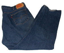 Levi's 501 Mens Jeans 50x34 Blue Denim Dark Wash Straight Leg Classic Fit