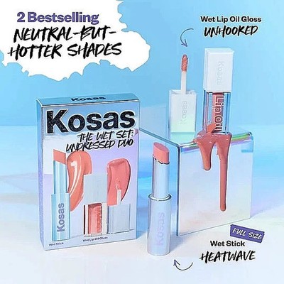 Kosas Most Wanted Lipstick Set and the Wet Set Undressed Duo Heatwave Unhooked