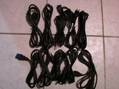 Lot of 10  Standard 3 PRONG Computer PC Monitor Printer Power Cord Cable