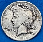 1921 Peace High Relief Silver Dollar - Circulated