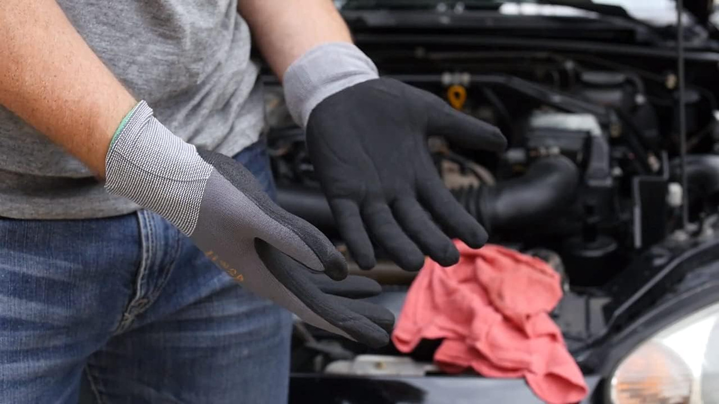 Endurance Pro Seamless Knit Nylon Gloves with Micro Form Nitrile Grip, LARGE (Pa