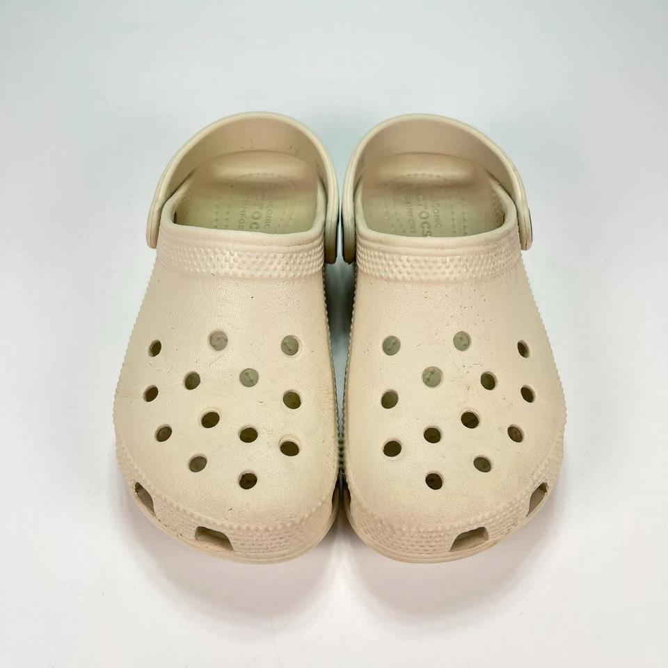 Crocs Clásico Zueco Beige Sandalias Sin Cordones Zapatos Ligeros 206991 Juvenil Talla C12 Foto 3 de 4