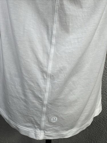 Camiseta Lululemon Para Mujer Blanca Sólida Manga Corta Transpirable Cuello Redondo Camiseta Talla M - Imagen 5 de 12