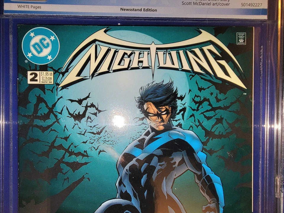 1996 NIGHTWING #2 9.8 Graded. VERY RARE NEWSSTAND VARIANT! 1st SERIES. - Image 2 of 4