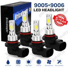 9006 9005 LED Headlight KIT Combo Bulbs 10000K High Low Beam Super Bright White