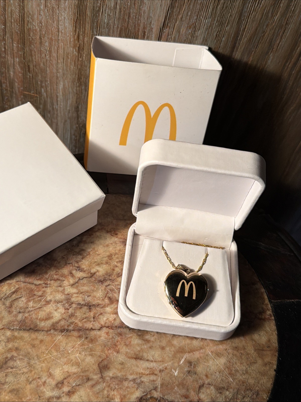 Mcdonalds Quarter Pounder Fan Club Locket Necklace 14K GF Extremely Rare