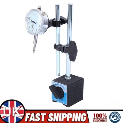 QNGENET Dial Test Indicator DTI Gauge + Magnetic Base Stand Metric Precision Clock Gauge