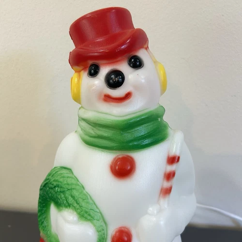 1968 Empire Snowman Blow Mold 13" Tabletop Christmas Light Up USA Vintage WORKS! - Picture 2 of 15