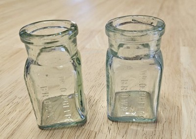 Lot Of 2 RARE 1880s Dr O. Phelps Brown JerseyCity NJ Antique Bottle Green Tint