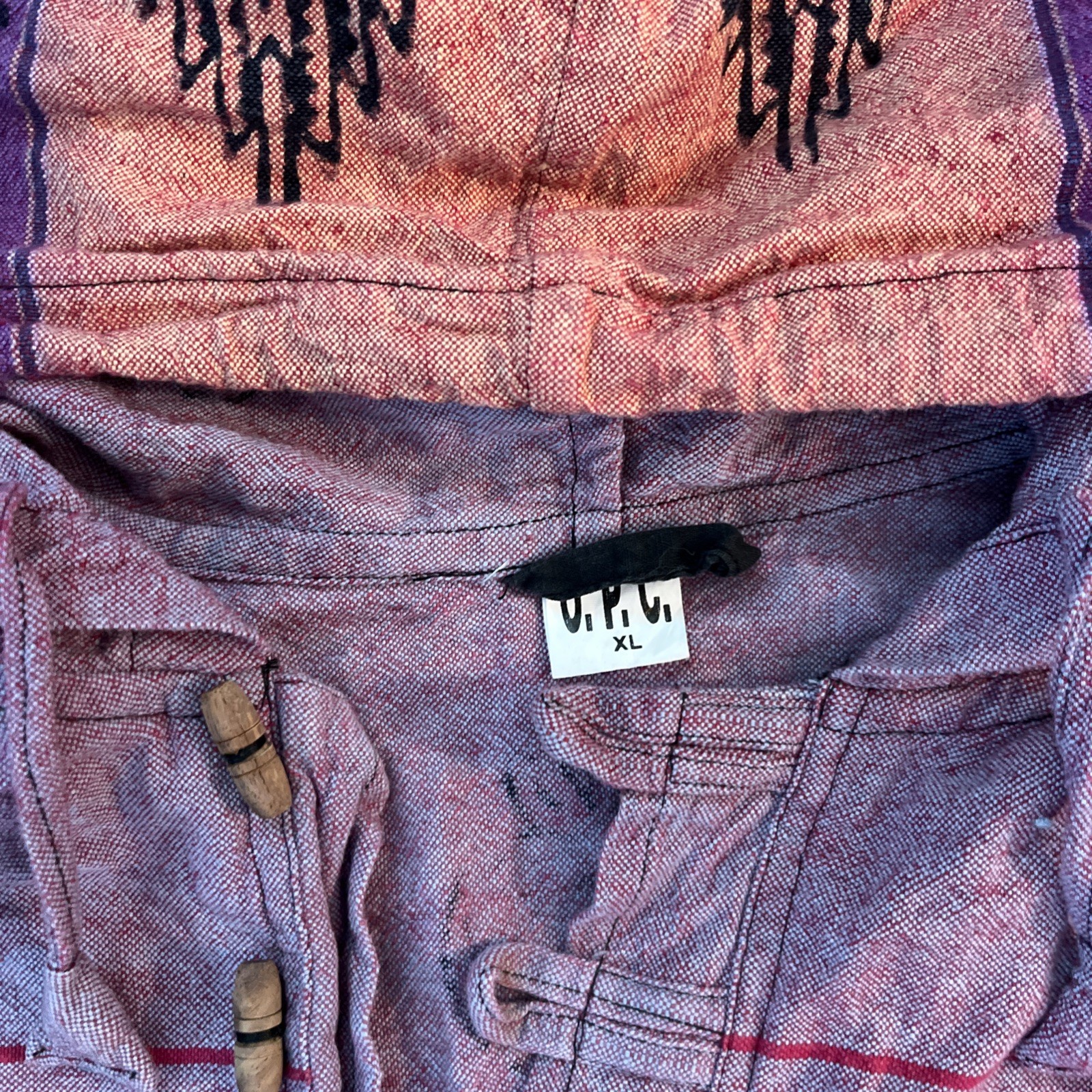 OPC Hippie Patchwork Pullover Hoodie Sweatshirt M… - image 3