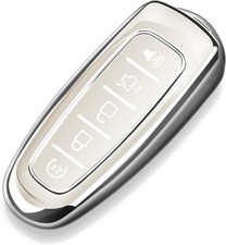 Key Fob Cover Soft TPU Full Protection Key Shell Key Case Compati Color: White