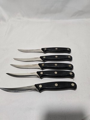 Fiskars Mexico Knives Black Handles Stainless Steel Blades Full Tang  4 inch Set