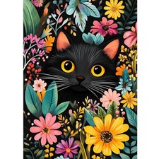 Diamond Painting Black Cat Diamond Art Kits for Adults, 5D Round Full Drill