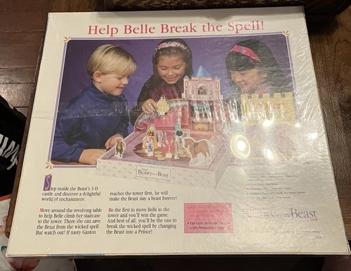 Milton Bradley Walt Disney Beauty And The Beast 3D Board Game Vintage New Sealed