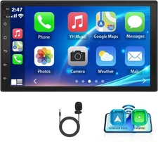 7" Double Din Car Stereo with Apple Carplay & Android Auto Play BT MP5 Radio