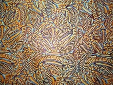 9.5"x21" Green / Yellow Goldish Floral Embossed Cowhide Leather 0.9mm thick #547